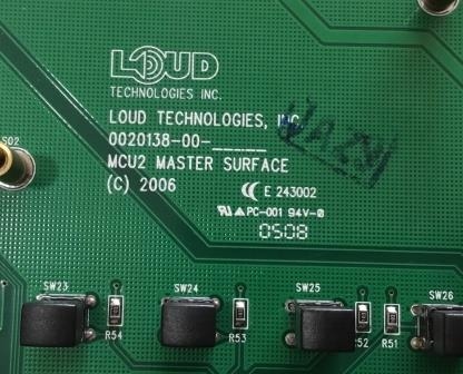 0020138-00 - PCB ASSY MCU2 MASTER SURFACE